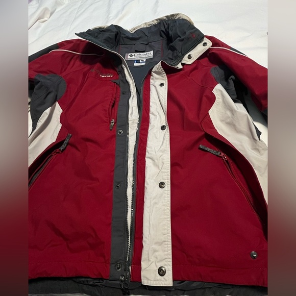 Columbia Men”s Vertex Core Red and Grey Removable Hood Ski Jacket Size L - Picture 9 of 13